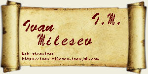 Ivan Milešev vizit kartica